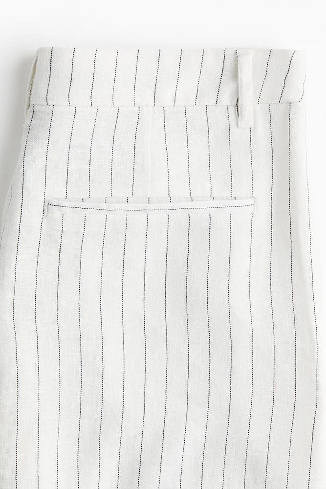 Knee-Length Linen-Blend Shorts