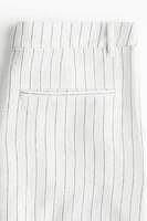 Knee-Length Linen-Blend Shorts