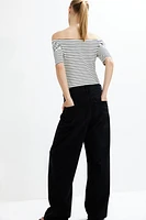 Off-the-shoulder Jersey Top