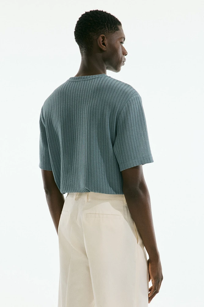 Regular Fit Rib-knit T-shirt