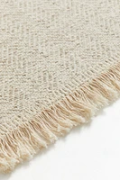 Cotton Runner Rug with Fringe