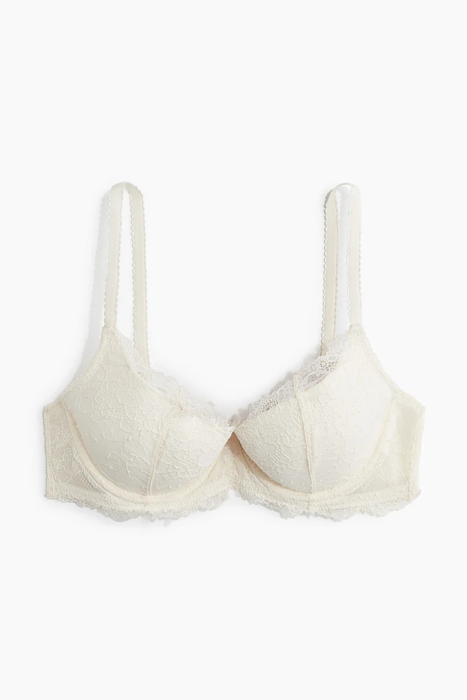 Soutien-gorge en dentelle à demi-bonnets coussinés