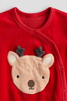 Velour Pajama Jumpsuit with Covered Feet