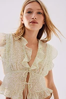 Ruffle-trimmed Blouse