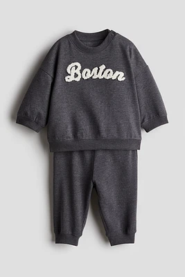 2-piece Set with Text Motif