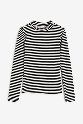 Cotton Mock Turtleneck Top