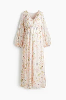Robe maxi MAMA à manches ballon