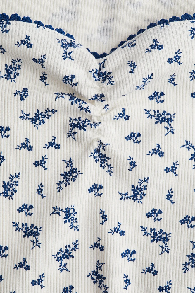 Ribbed Sweetheart-Neck Top