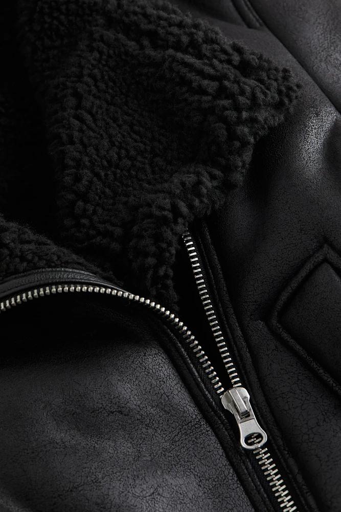 Oversized Teddy-fleece-lined Jacket