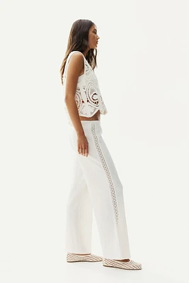 Textured Pull-On Pants