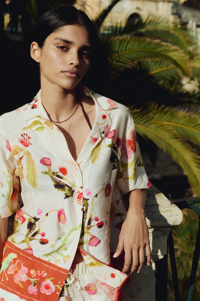 Chemise ample avec col cubain