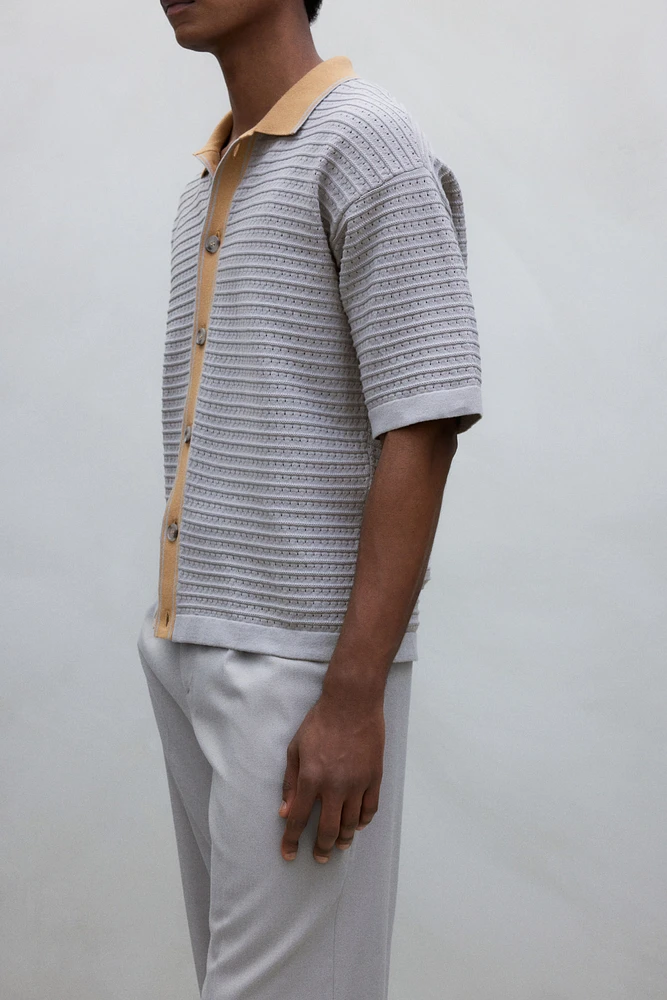 Regular Fit Pointelle-Knit Shirt