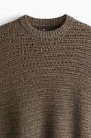 Regular Fit Wool-Blend Pointelle-Knit Sweater