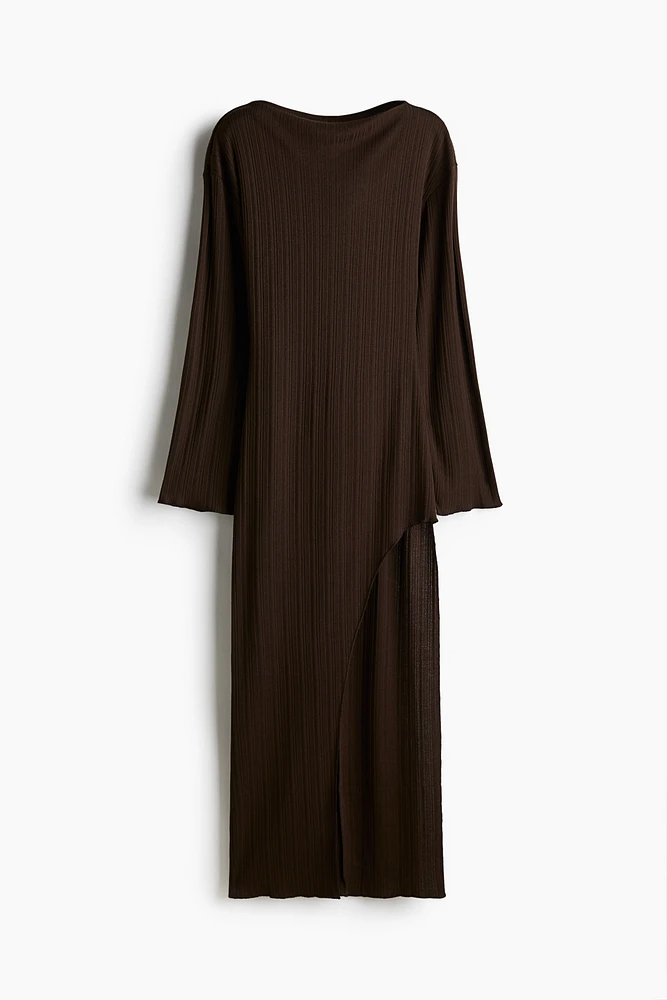 Ribbed asymmetric dress