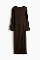 Ribbed asymmetric dress