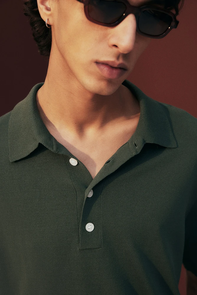 Regular-Fit Fine-Knit Polo Shirt