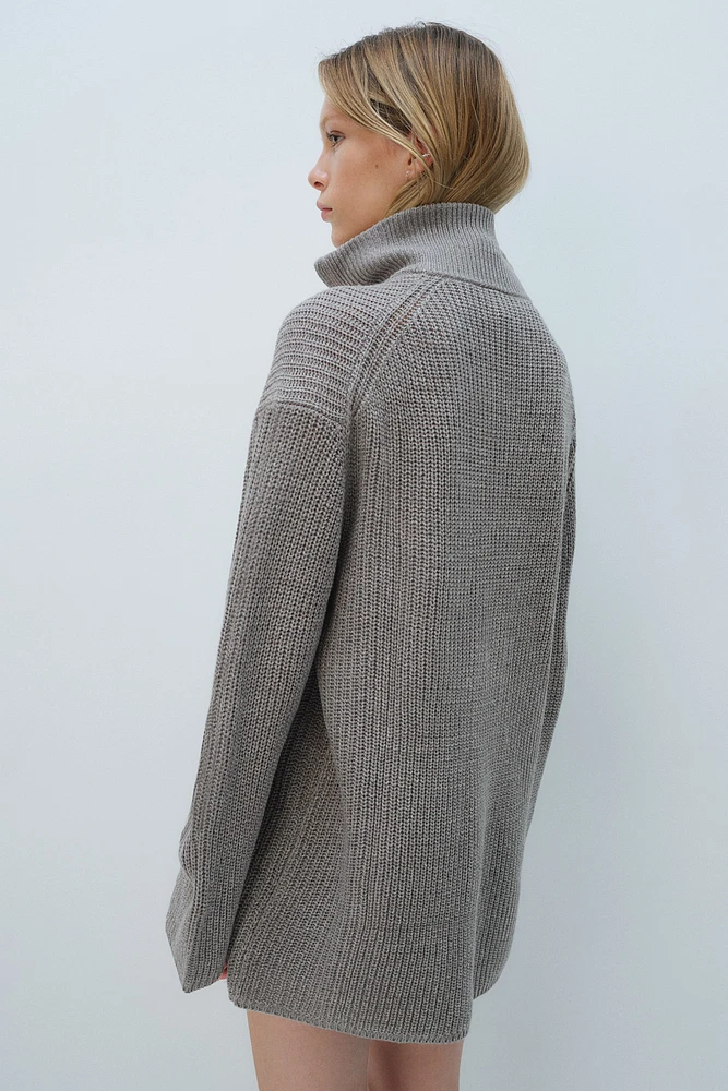 Chunky-Knit Half-Zip Sweater