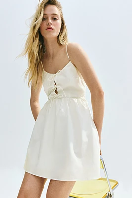 Tie-Detail Poplin Dress