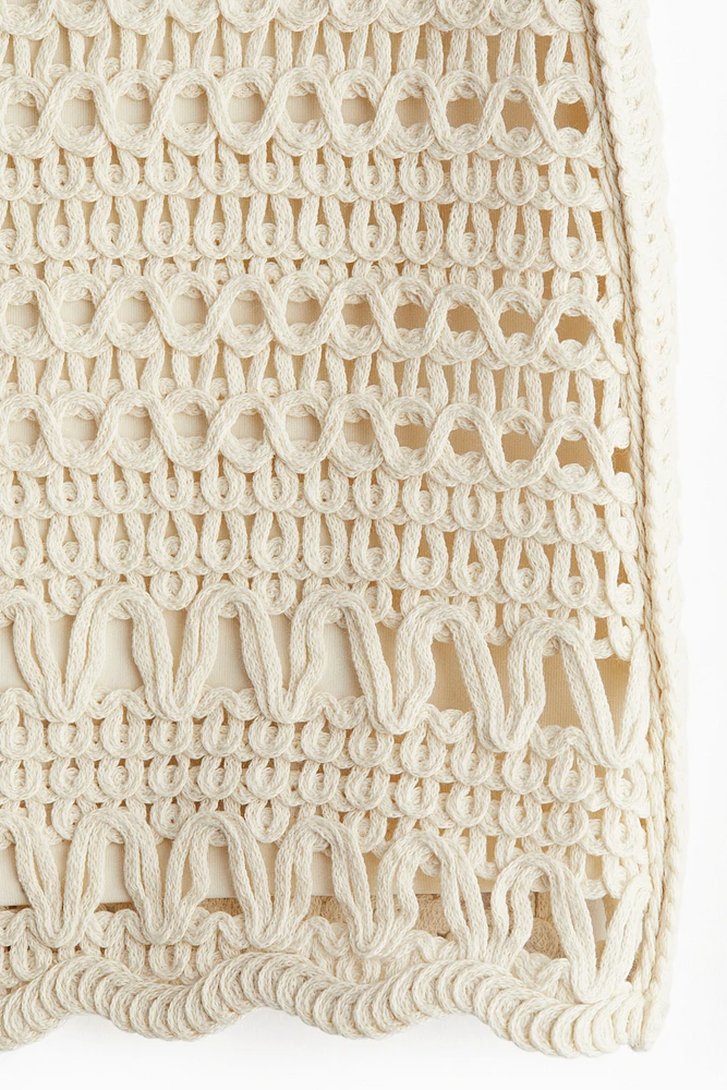 Crochet-Look Mini Shorts