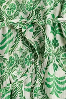 Tie-belt Crêpe Dress