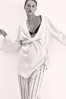 Linen-Blend Robe