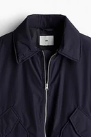 Regular Fit Bomber Jacket with Collar