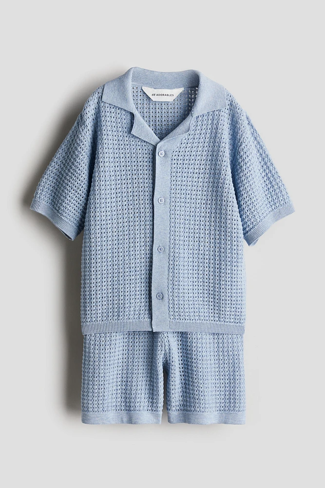 2-piece Pointelle-Knit Cotton Set