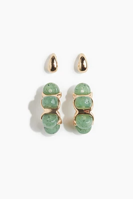 2 Pairs Hoop Earrings