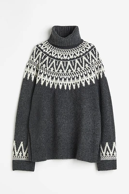 Jacquard-knit Turtleneck Sweater