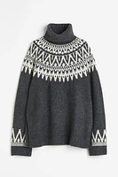 Jacquard-knit Turtleneck Sweater