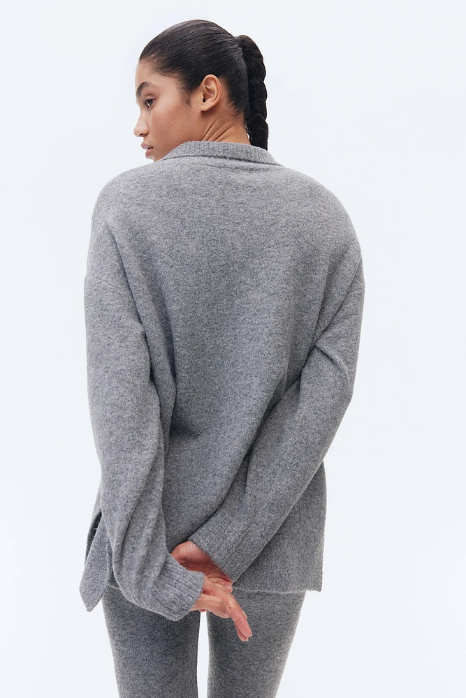 Fine-Knit Sweater with Collar