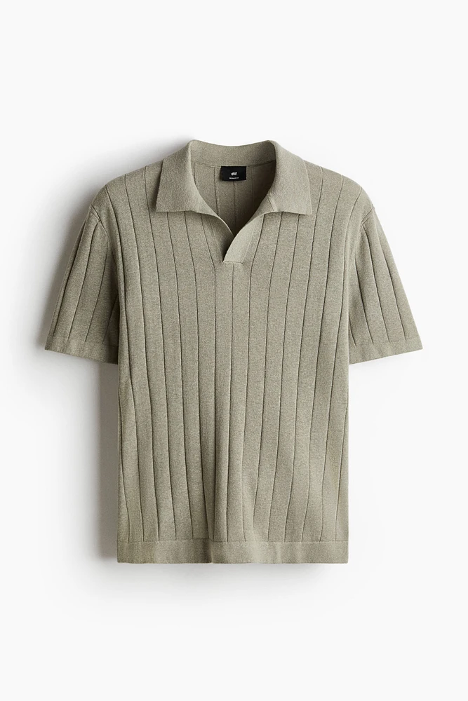 Regular Fit Linen-Blend Polo Shirt