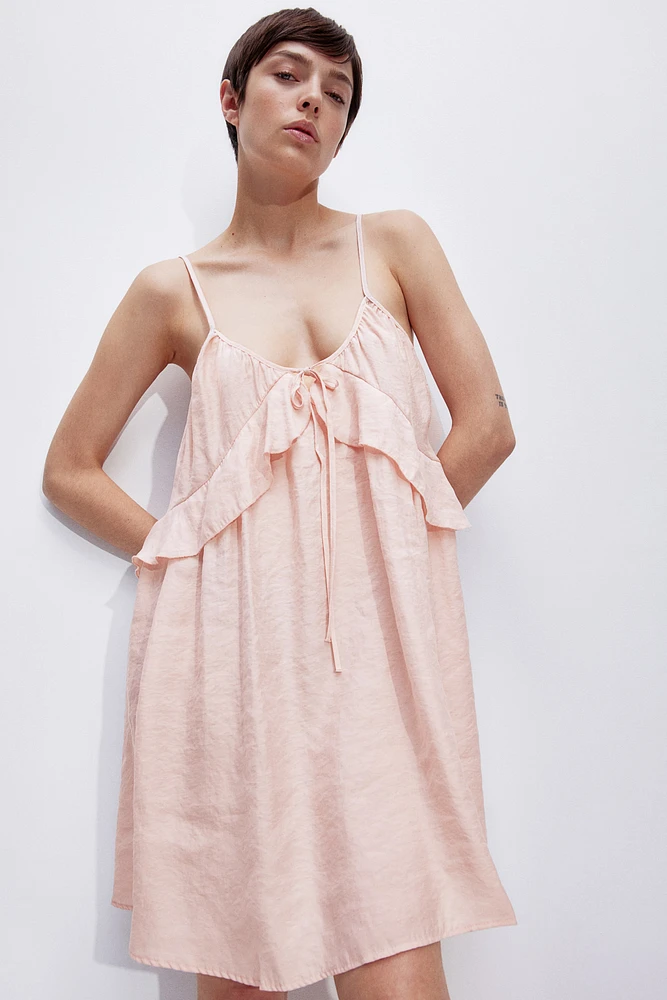 Modal-blend Flounce-trimmed Dress