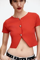 Gilet à manches courtes en jersey