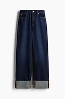 Straight-Cut Foldover-Cuff Jeans