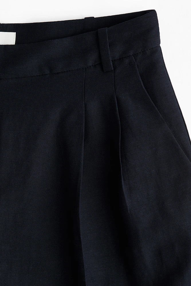 Pantalon large en lin mélangé