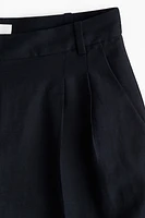 Wide-Leg Linen-Blend Pants