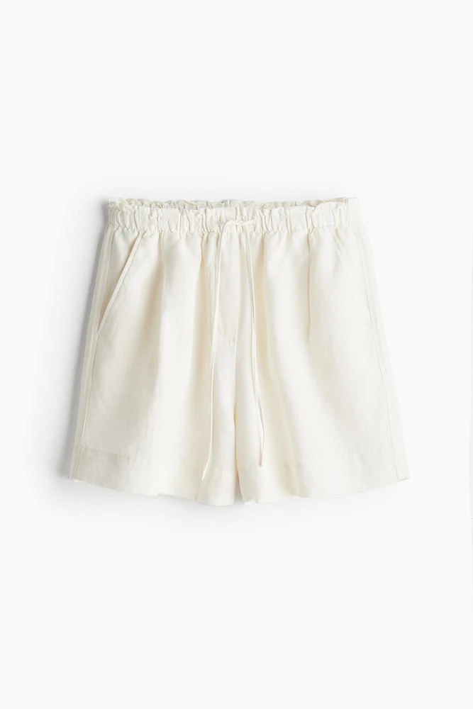 Linen-blend Pull-on Shorts