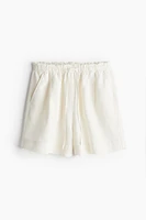 Linen-blend Pull-on Shorts