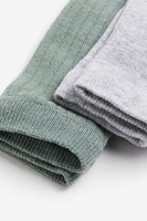 2-pack Ribbed Footless Tights