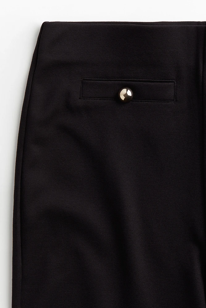 Button-Detail Flared Leggings