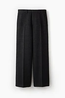 Wool-Blend Textured Pants