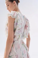 Flounced Chiffon Dress