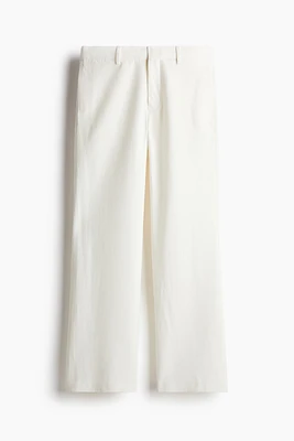 Regular Fit Flared Linen-blend Pants