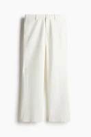 Regular Fit Flared Linen-blend Pants