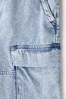 Short cargo Coupe Ample en denim