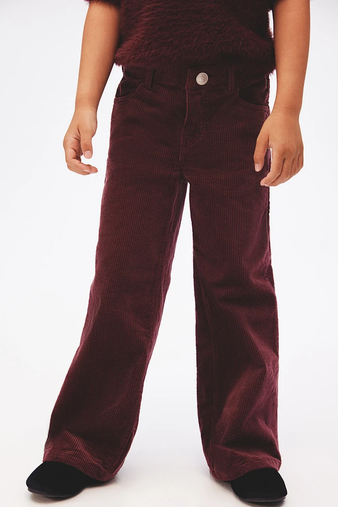 Pantalon large en velours côtelé