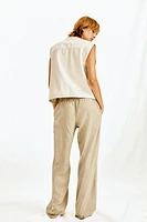 Linen-blend Pull-on Pants