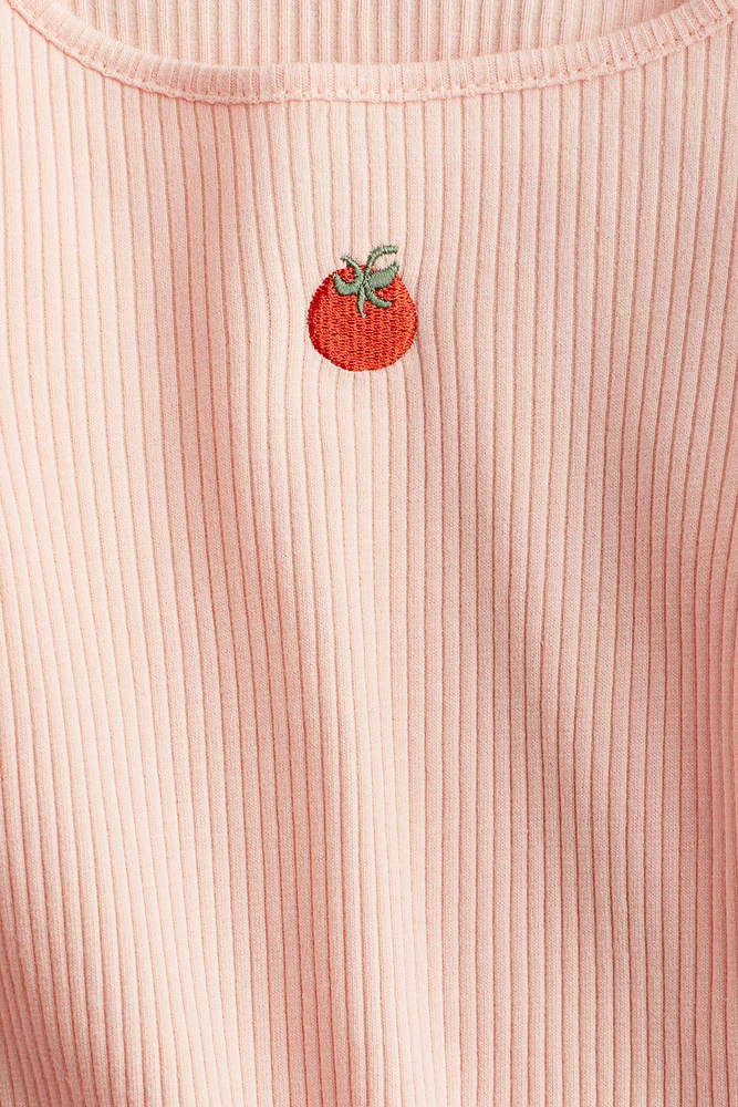Flounced Cotton Jersey Top