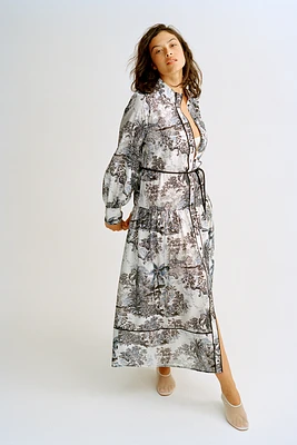 Maxi Dress with Tie Belt